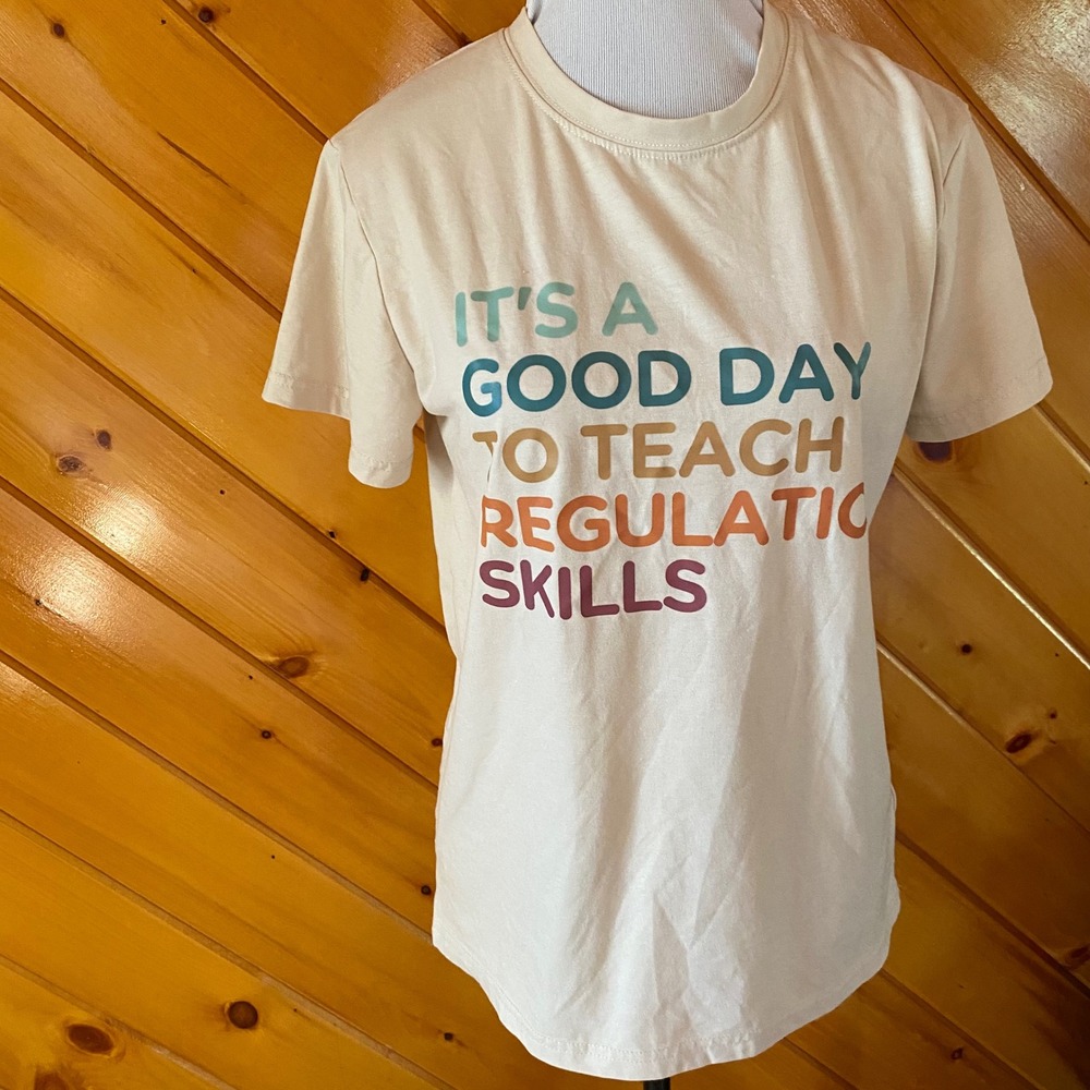 Good Day Teach Regulation Skills Tee Size M Teacher therapist Counselor OT shirt